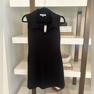 Olivaceous Black Collar Dress